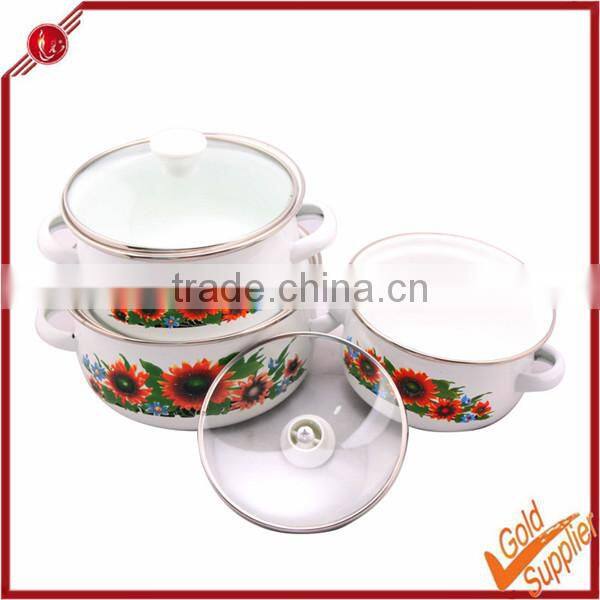 Wholesale 3 pieces enamel insulated casserole hot pot