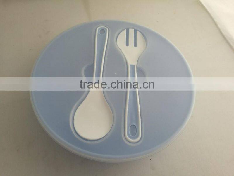 Food grade salad bowl with built in serving spoon and fork/Salad bowl to go with serving spoon