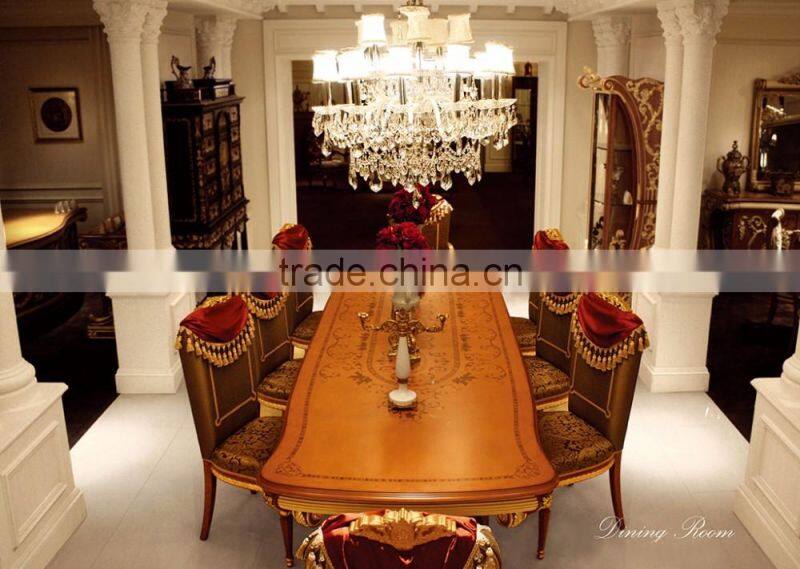 Exquisite Luxury European Imperial Handmade Round Dining Table with Beautiful Floral Table Top BF12-04254c
