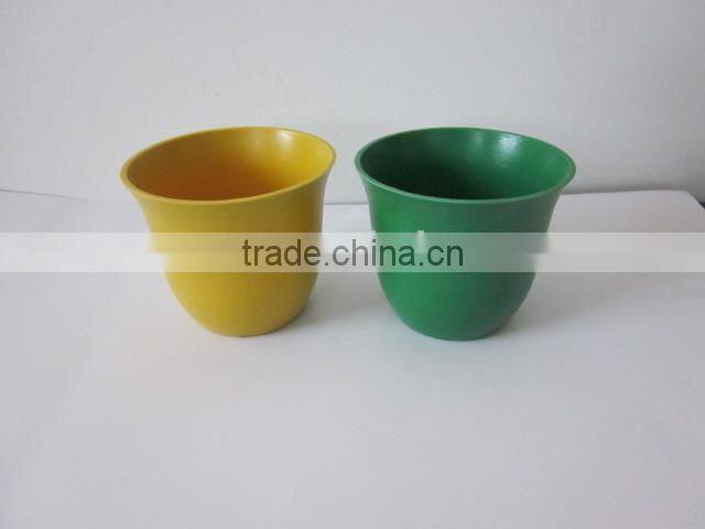 Family beautiful plastic flower pot/ garden pot bamboo fiber flowerpot