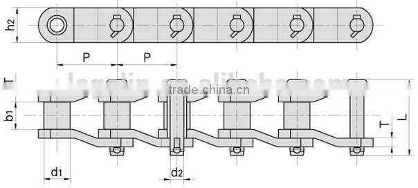 2010 2512 2814 heavy duty cranked link transmission chain