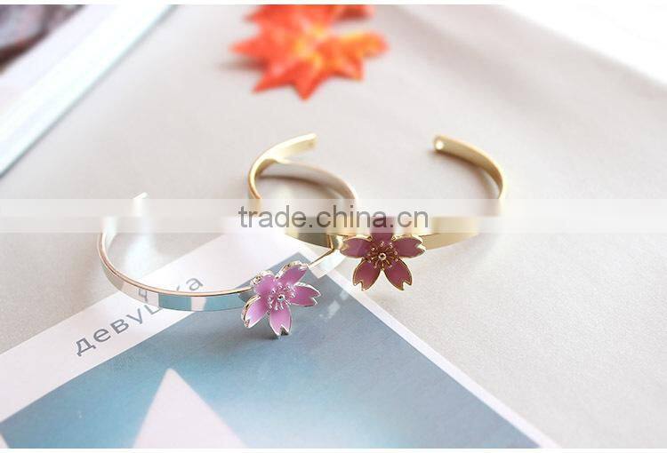 cherry blossom cuff bangle gold bangle flower cuff bangle