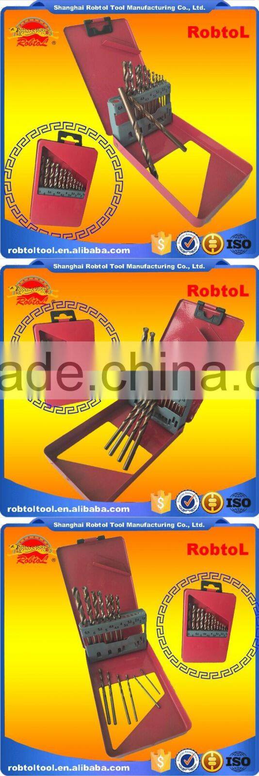 13pcs nano titanium coating straight shank Hss Twist Drill Bits set Cobalt Fully Ground Bright Finish drilling Metal Forged