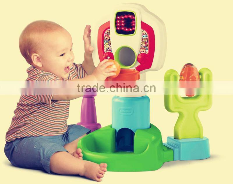 2015 ICTI manufacture supply new mini hot sports center with sound toy cheap plastic mini sports center toy for baby gift