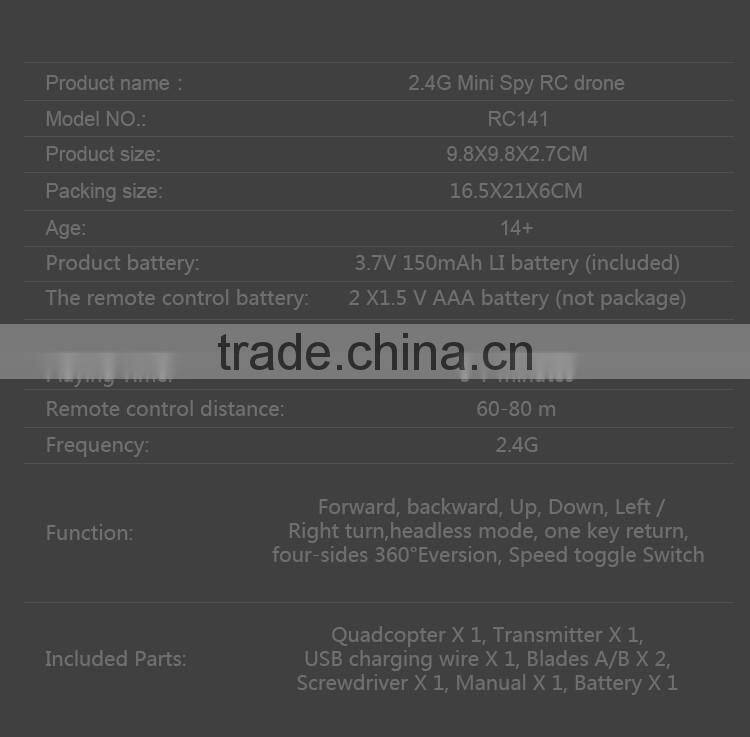 Nestest RC 2.4Ghz 6-Axis Mini Spy Remote Control drone