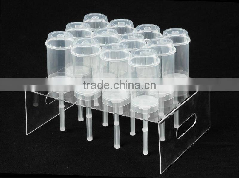 Plexiglass Push Pop Cake Display Stand with Handle, Clear Acrylic Push Pop Display Holder