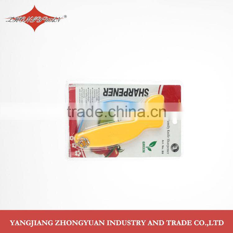 Precision hone blade knife sharpener with soft safety handle