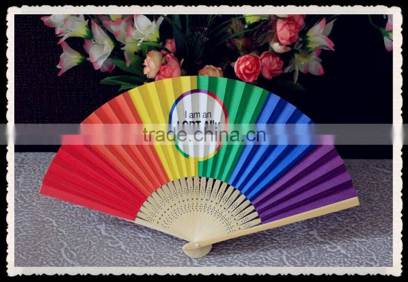 Customized Japanese style folding paper fan with advertising logo