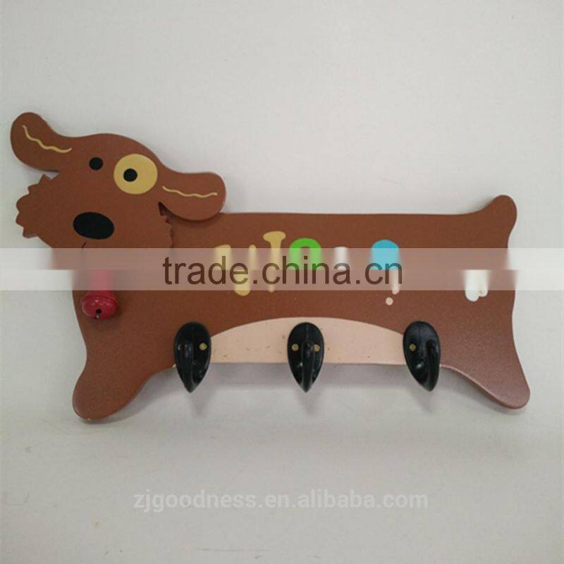Hot sale dog pet animal print home decoration wooden wall hook