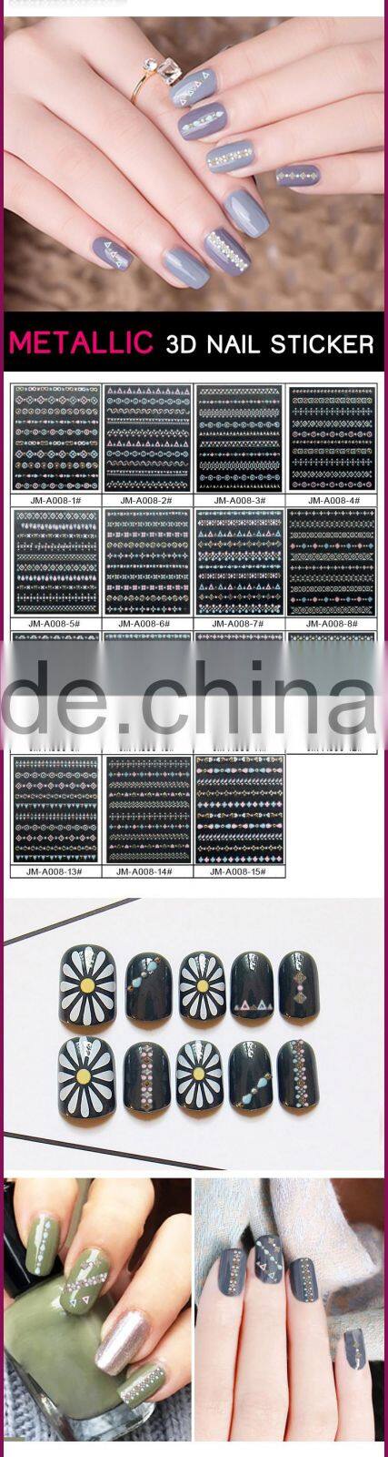 New Air Custom Metal Style DIY Decoration Nail Stickers