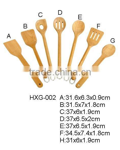 FSC Wood spatula sets with 7 pieces