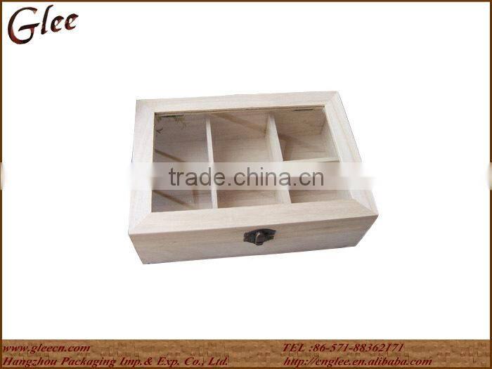 Natural Wood Tea Bag Storage box/case with Compartments Personalized