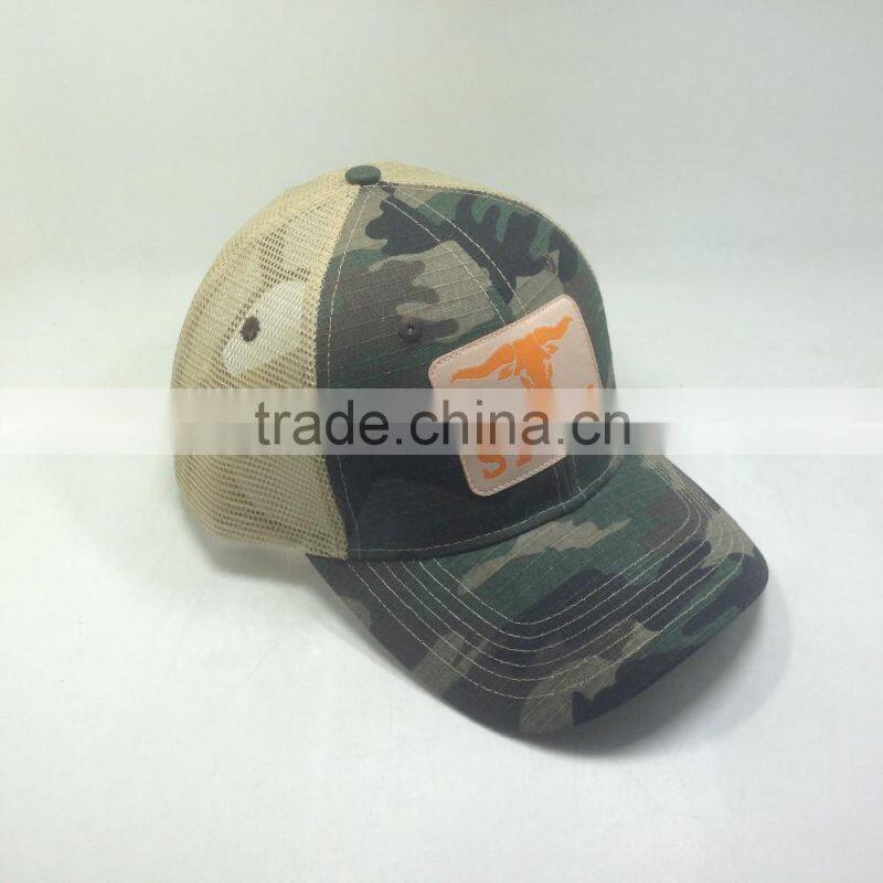 Label Patch Trucker Cap Camo Fabric Baseball Mesh Har