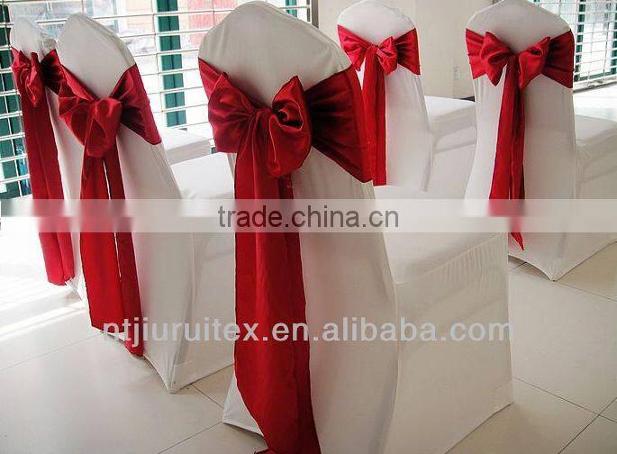 red satin chair sash for party decoration