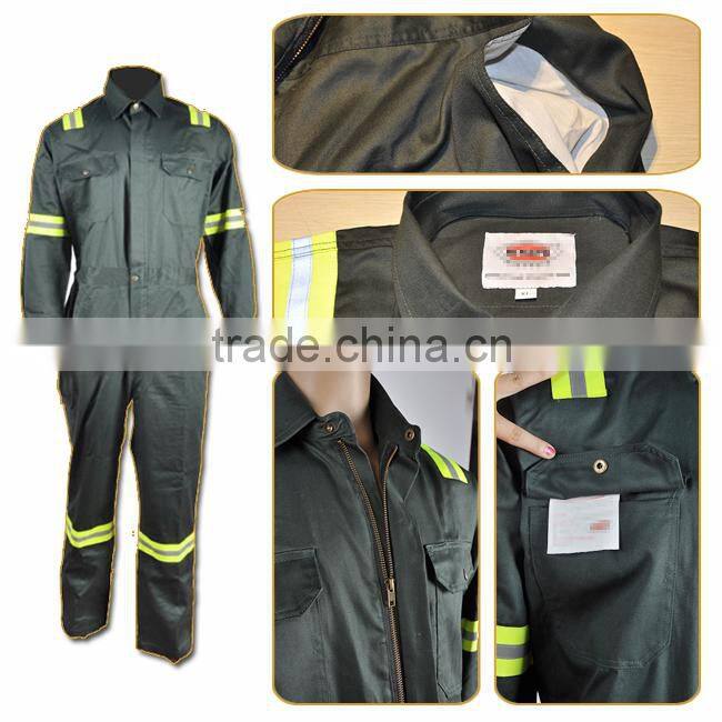 EN11612 coveralls with reflective tape cotton flame resistant clothing