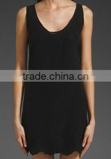 12DR069 2012 new design black silk dress,fashionable,woman dress,summer