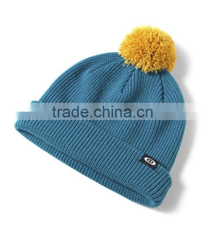 Plastic High quality korean pom pom beanie hat
