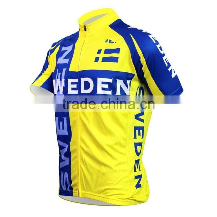Professional wholesalers of cycling clothing, fluorescent yellow team cycling shirts