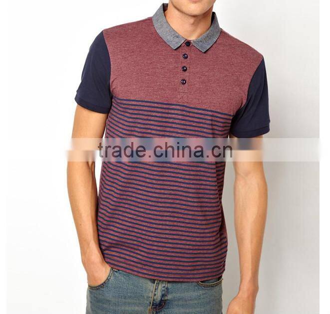 color combination polo shirt in stripe