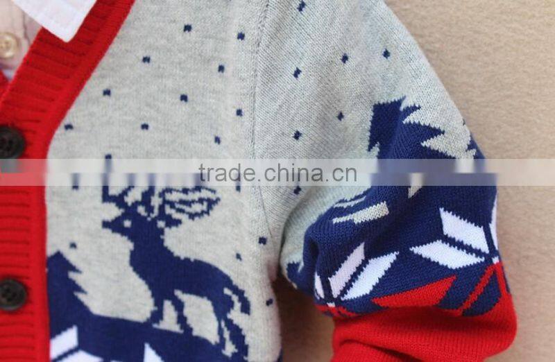 baby boys nordic snowflake reindeer cardigan sweater