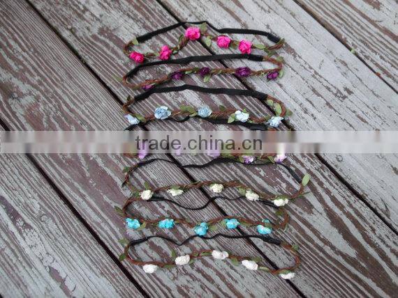 wholesale silk artificial flower flower crown hair accessory