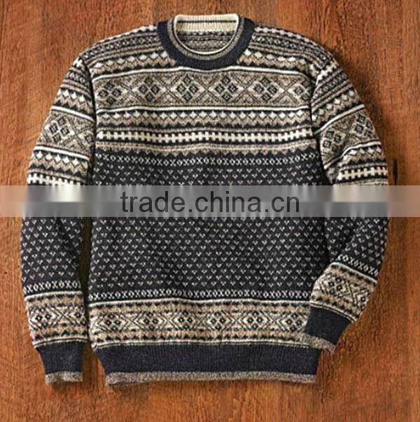 Latest Design Fancy Pullover Knitted Man Wool Sweater
