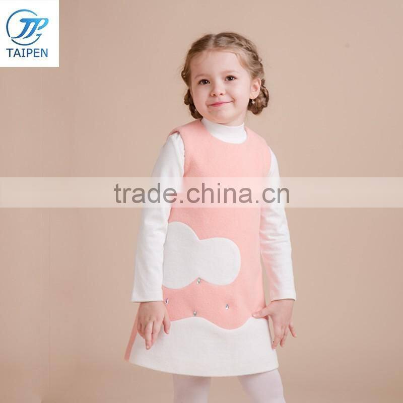 Children Party Dress With 100% Cotton Lining Kids Party Wear Dresses For Girls Color Red