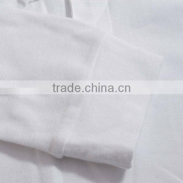breathable and comfortable men's white polo shirts made of 100% cotton