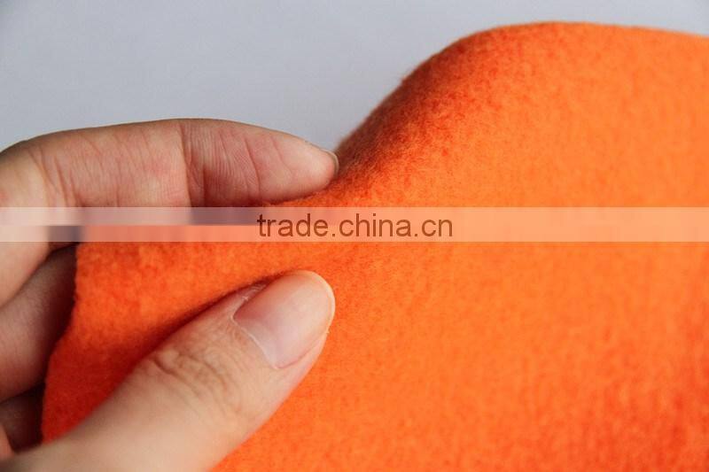 orange brushed plain hoodies knitting fabric