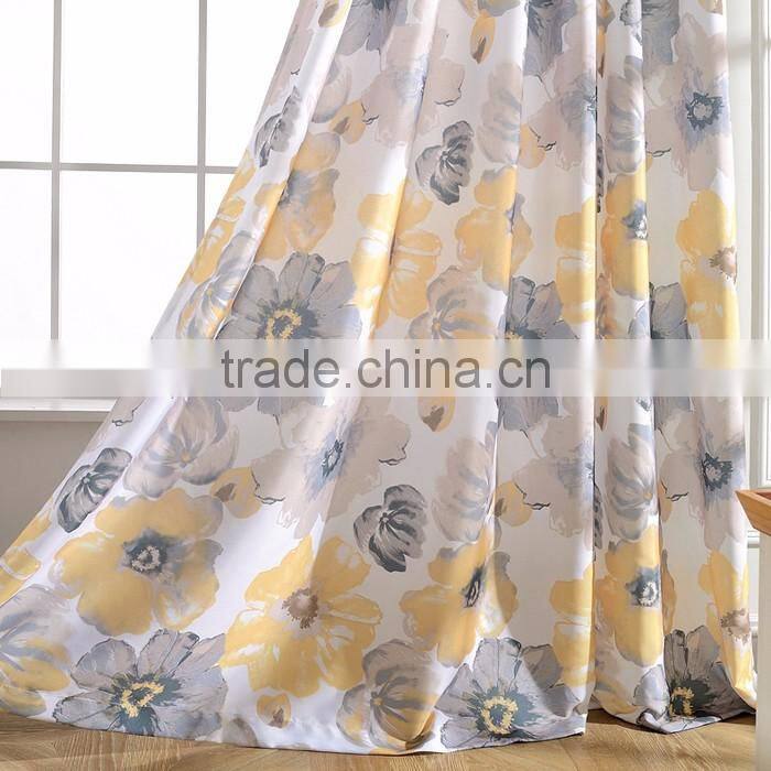 Cheap Floral Printed Oriental Curtains Fabric