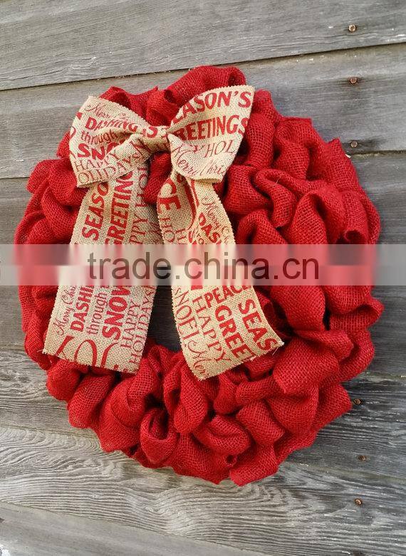 Custom muticolor Burlap Christmas Wreath