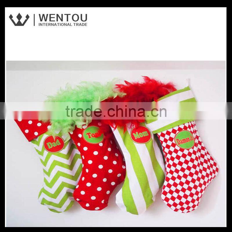 Wholesale monogram personalised multicolor Christmas Stocking