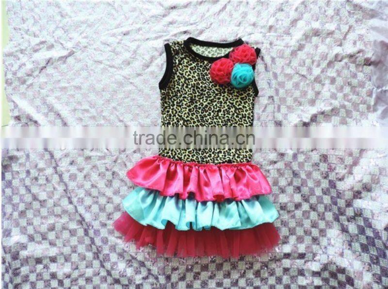 Pernickety boutique fashion lepord prints flower top baby girls clothes organic cotton ruffled infant toddler girls clothing