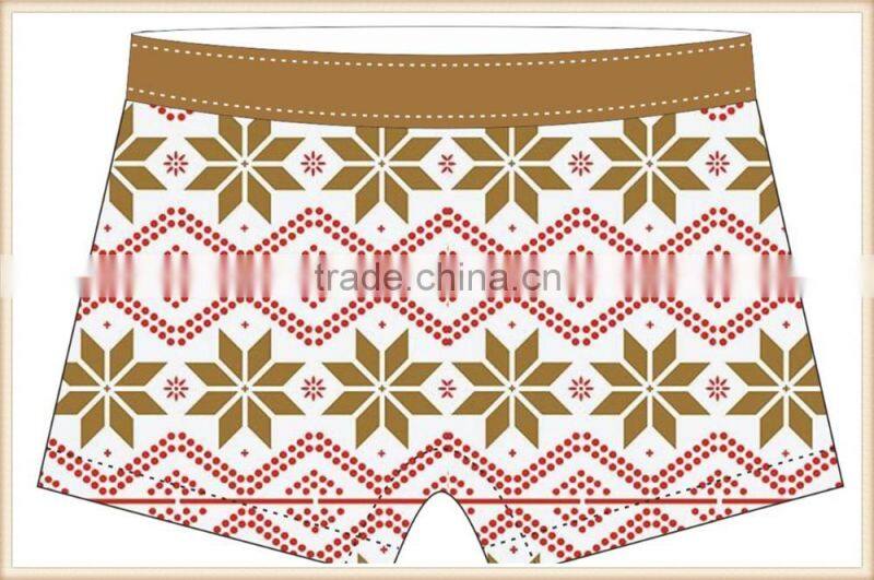 Merry Christmas 88% Polyester 12%Elastic Waist Sexy Men shorts Men Boxers Cheap Men Underwear