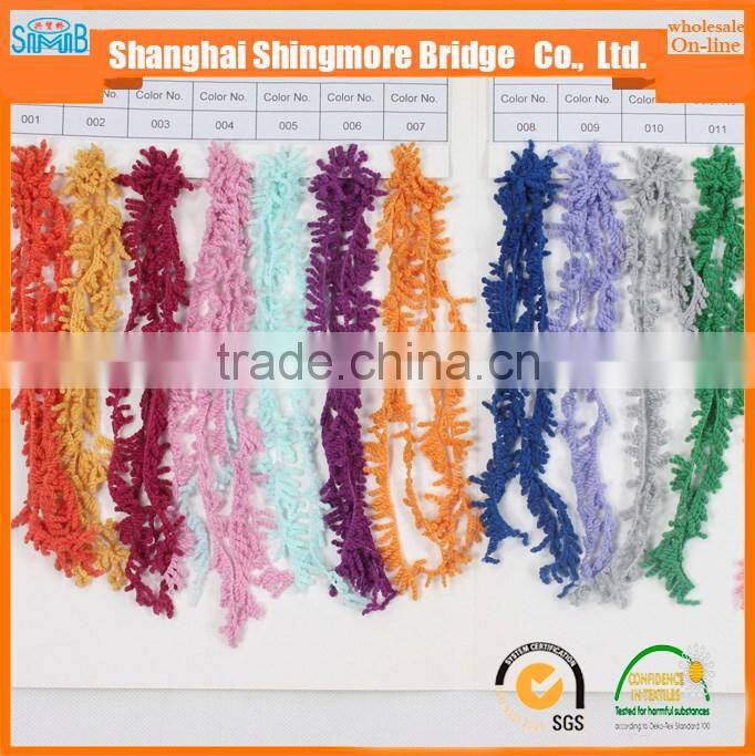 China fancy yarn supplier hot wholesale new arrival 100 polyester pigtail yarn for knitting machine