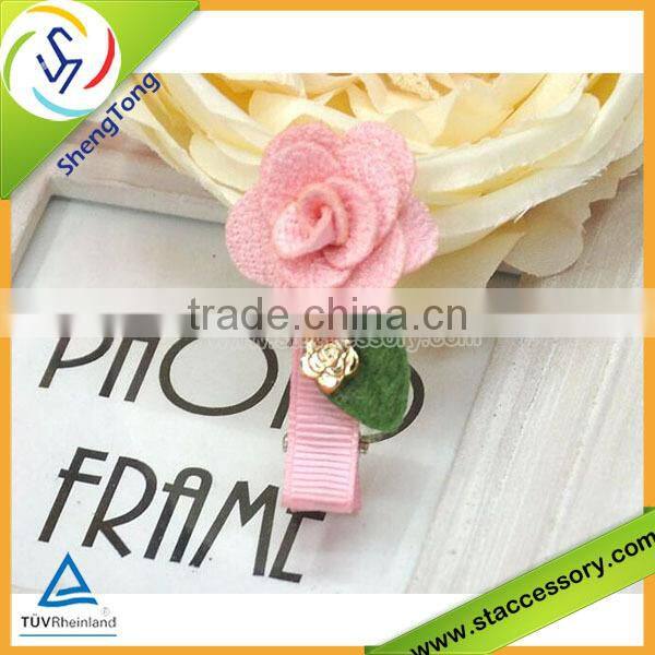 2015 fashion ,beautiful and cute ribbon hair clip , flower hair clip for kids