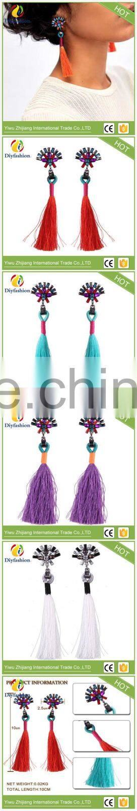 New Fashion Jewelry Tassel Long Earring 2 Colors Wedding Dangle Drop Earrings For Women