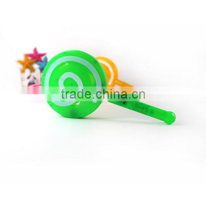 Hot sale LED lighting toys shining lollipop candy toy for kids baby rattle hand bells