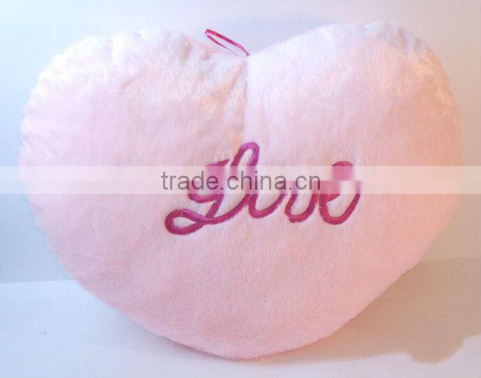 New design custom colorful heart plush LED light pillow