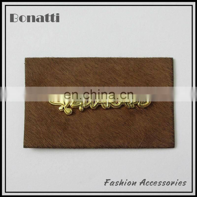 2013 hot clothing metal label with leather base