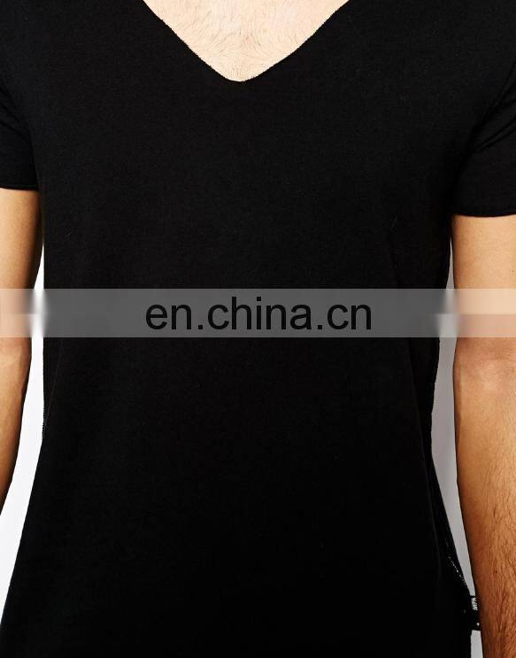 wholesale fashion v-neckline short sleeve mens t shirt OEM t shirt from garment factory t shirt for men