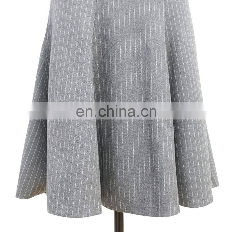 high quality elegant office knee length formal stripe trumpet skirt