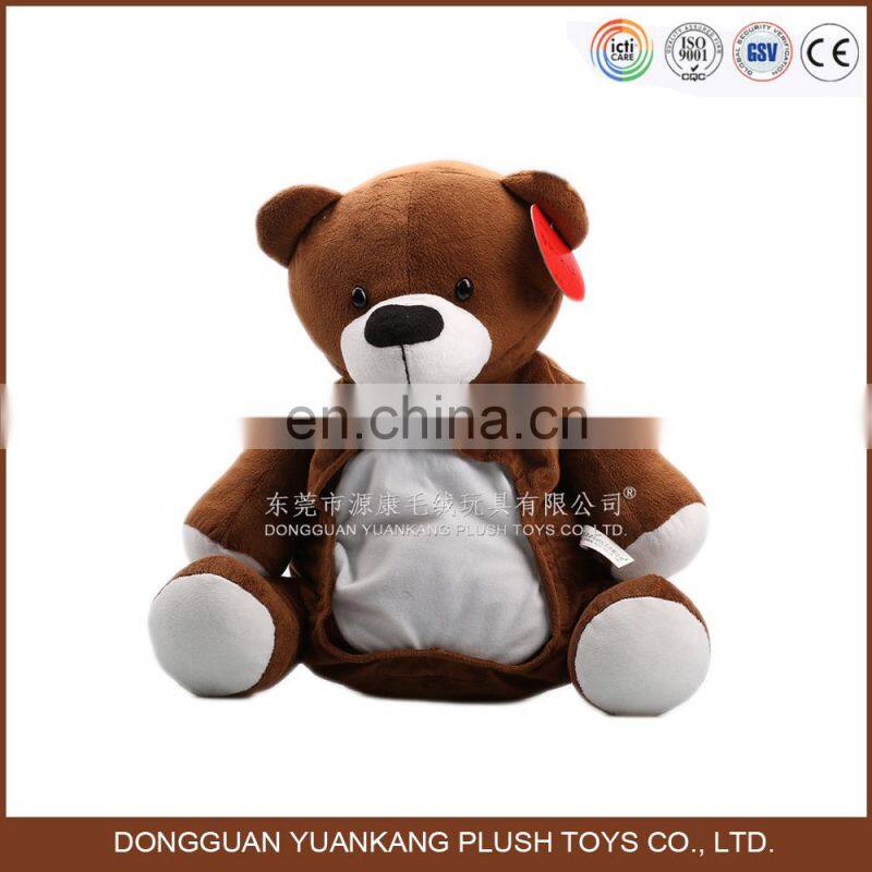 Factory custom cartoon kids plush stuffed dog backpack