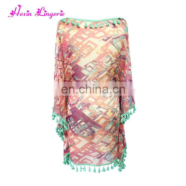 Wholesale Long Sex Off Shoulder Long Sleeve Women Beach Dress