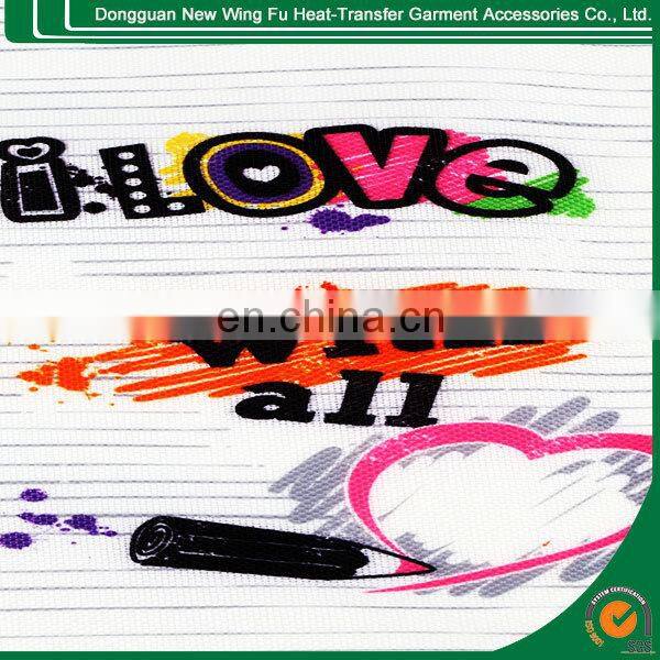 China supplier garment clothing custom plastisol heat transfers