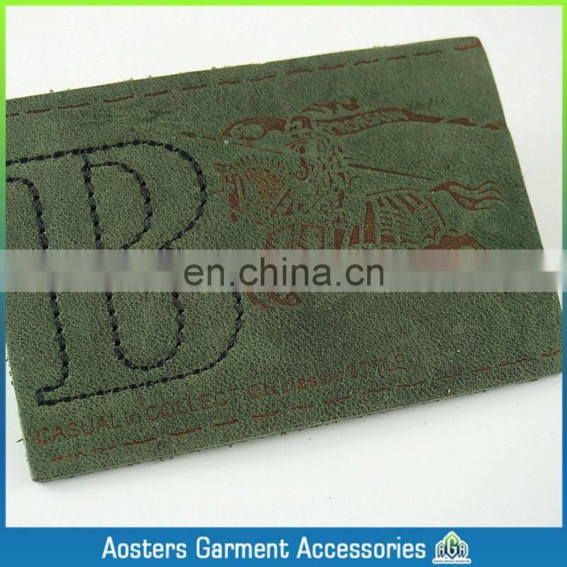 jeans leather patch company custom fashion jeans leather patch labels