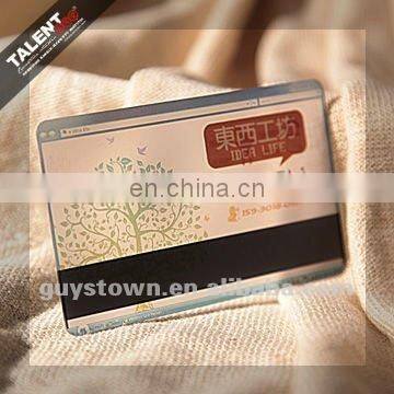 custom silk screen laminate matte transparent plastic business cards