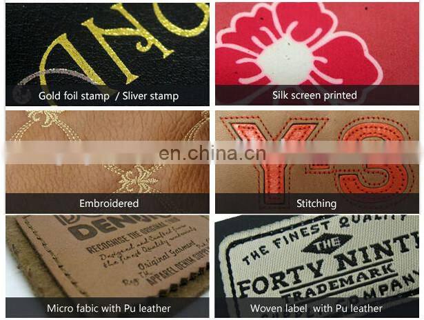Custom embossed genuine and leather patch & jeans leather label and tags for clothing