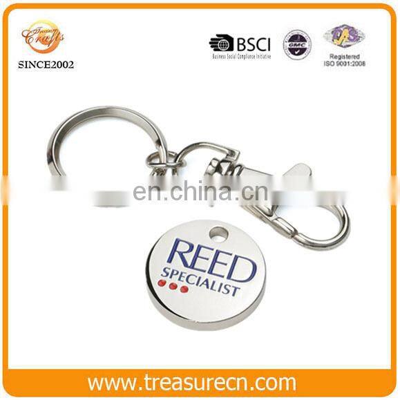 Metal soft enamel shopping cart trolley coin keychain Singapore