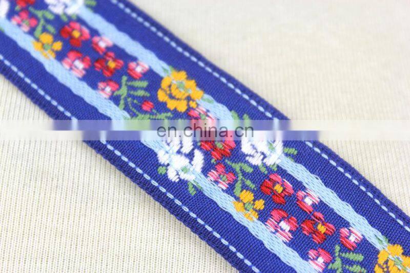 Fancy embroidery national flower pattern trim ethnic tape for cloth